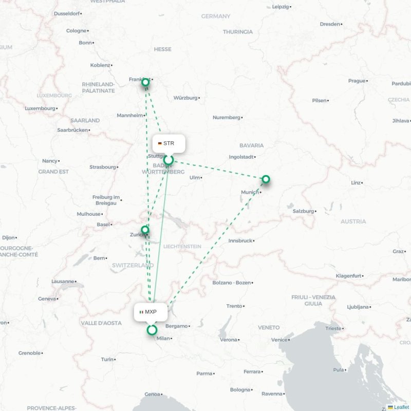 STR - MXP route map