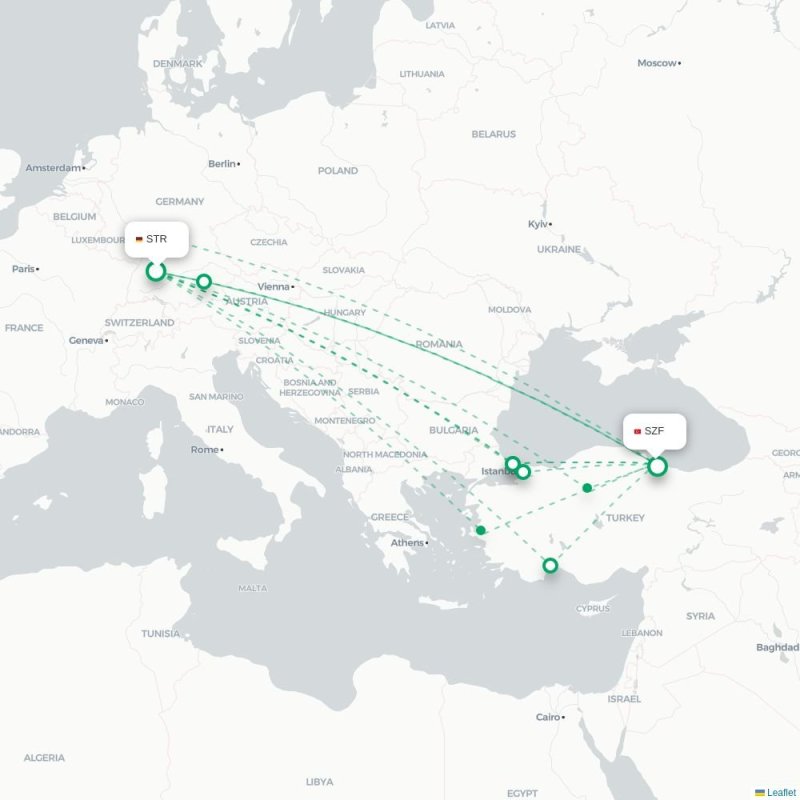 STR - SZF route map