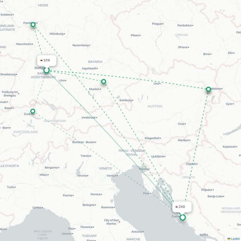 STR - ZAD route map