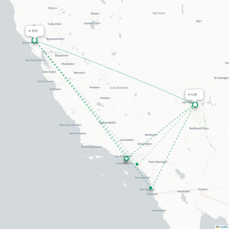 STS - LAS route map