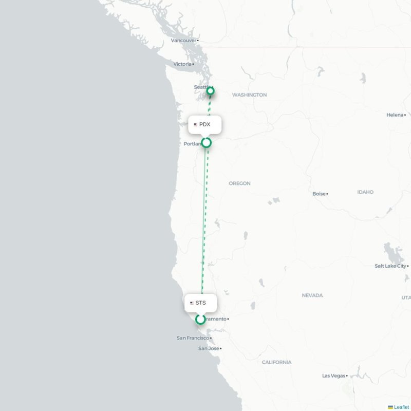 STS - PDX route map