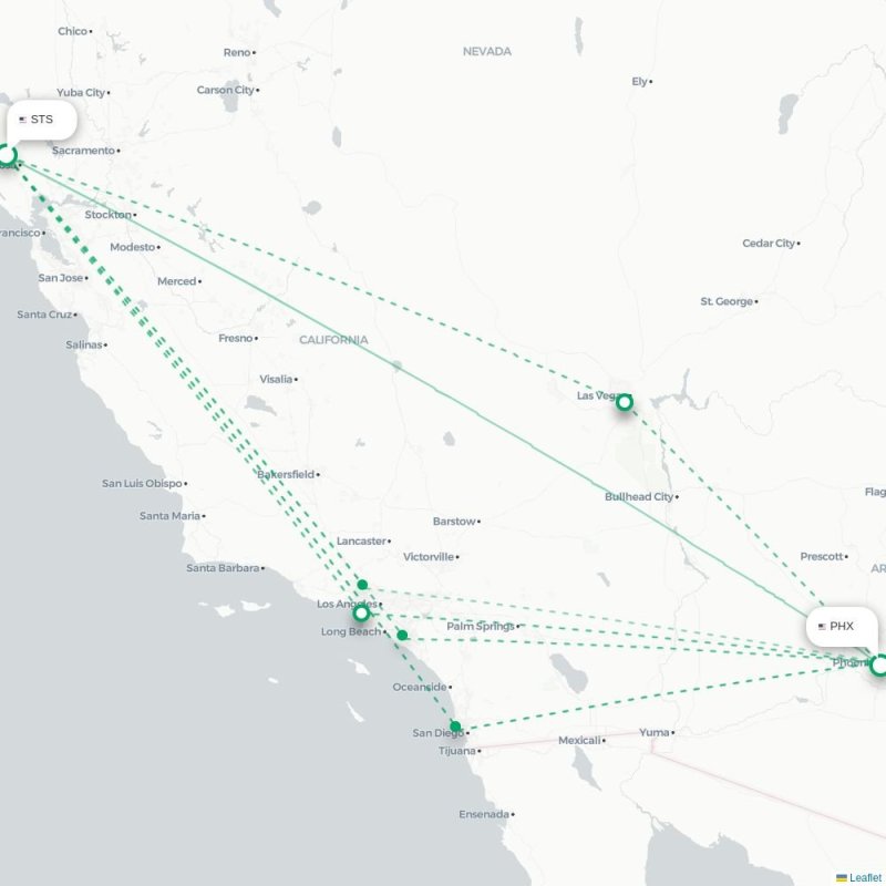STS - PHX route map