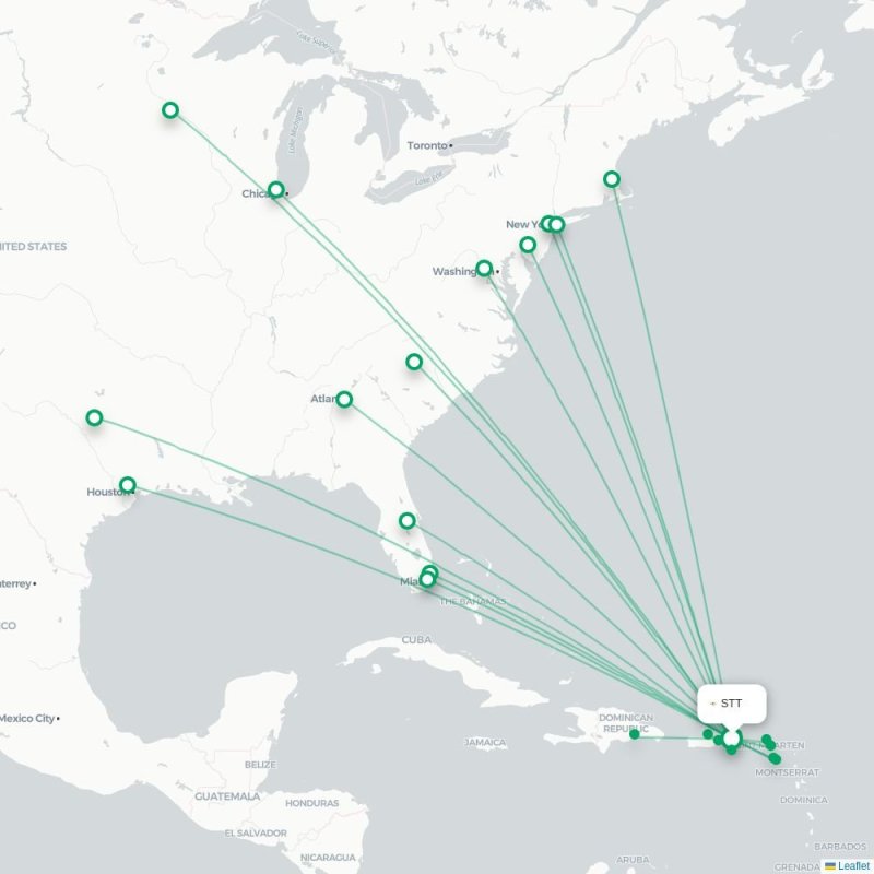 STT - ATL route map