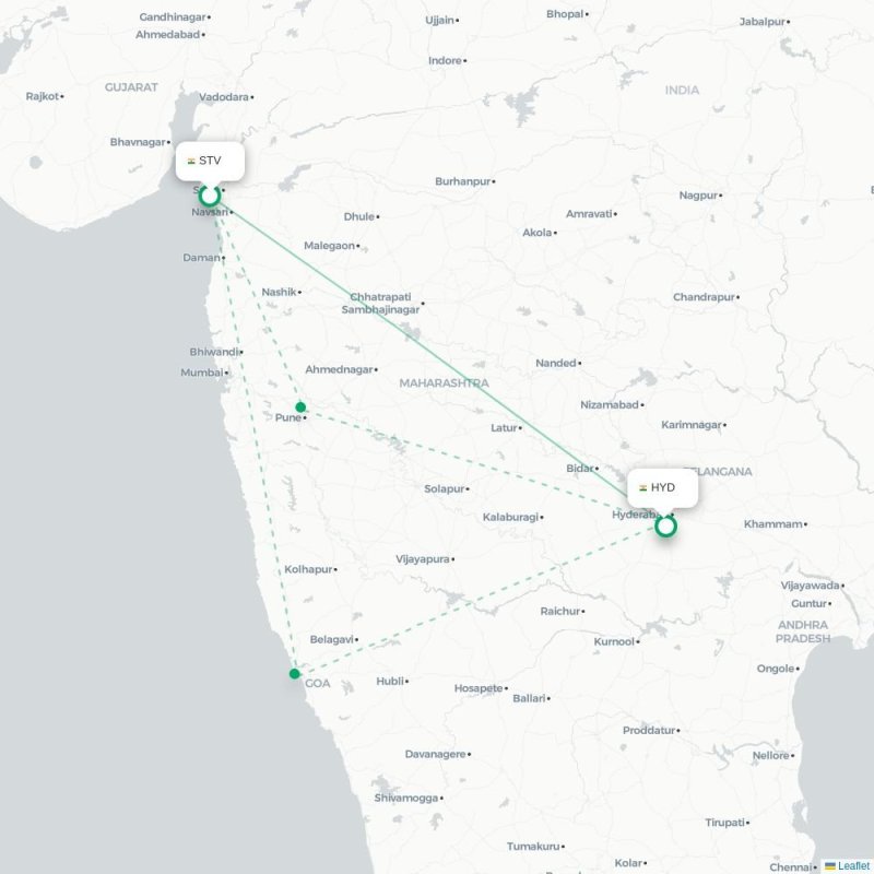 STV - HYD route map