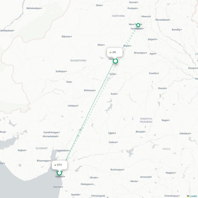 STV - JAI route map