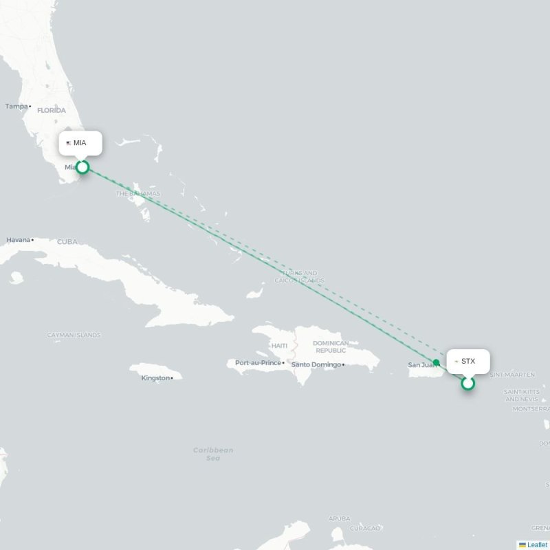 STX - MIA route map