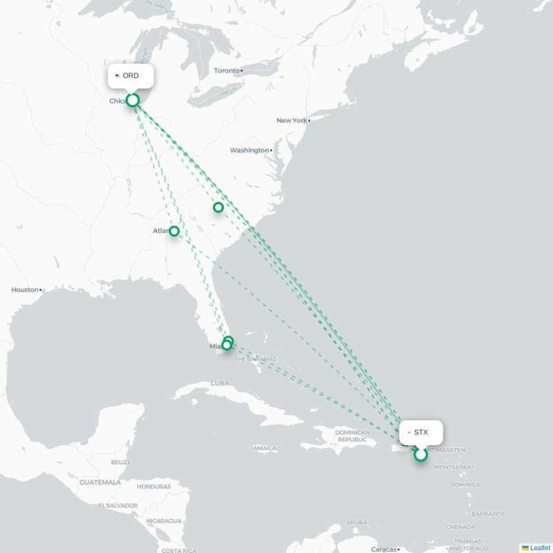 STX - ORD route map