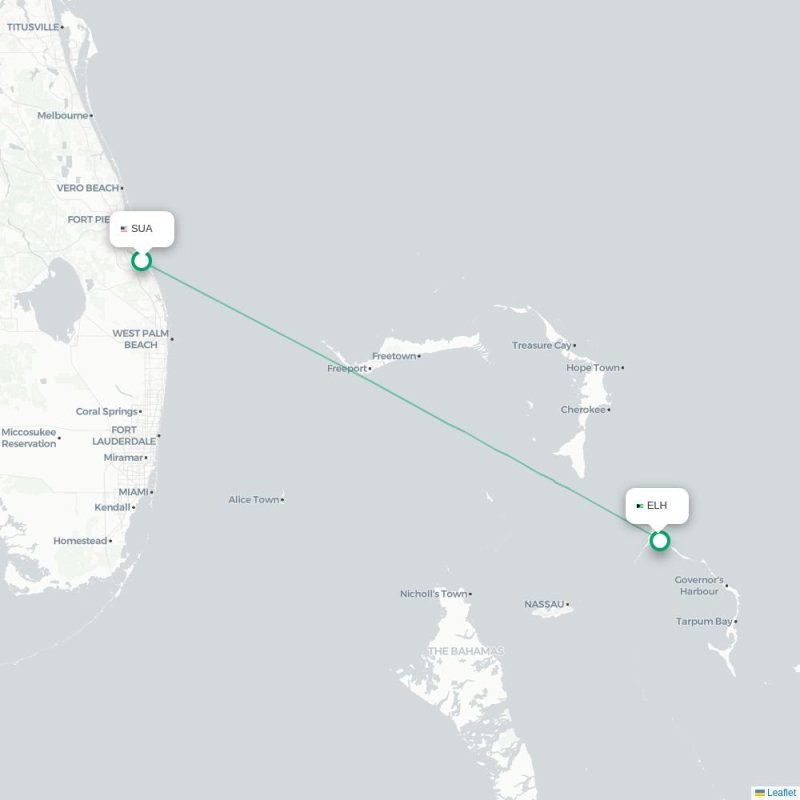 SUA - ELH route map