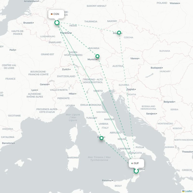 SUF - CGN route map