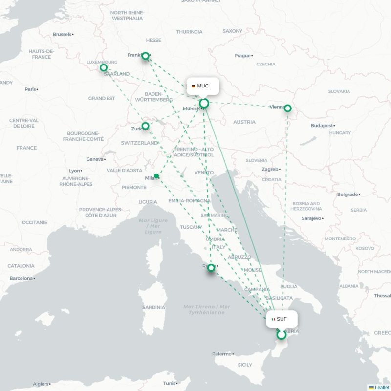 SUF - MUC route map