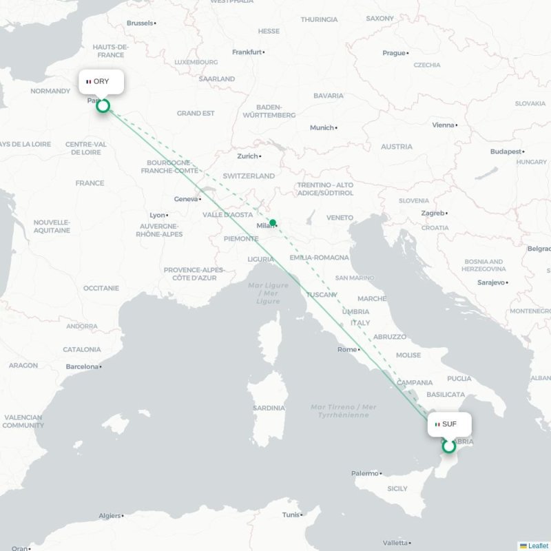 SUF - ORY route map