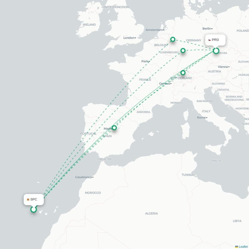 SUF - PRG route map