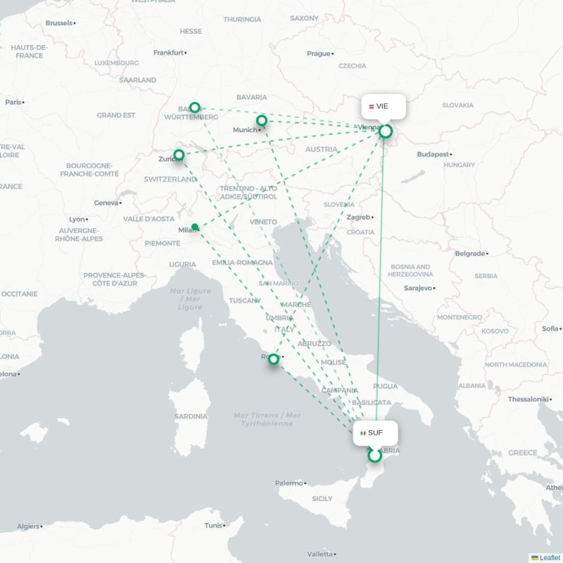 SUF - VIE route map