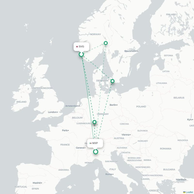 SVG - MXP route map