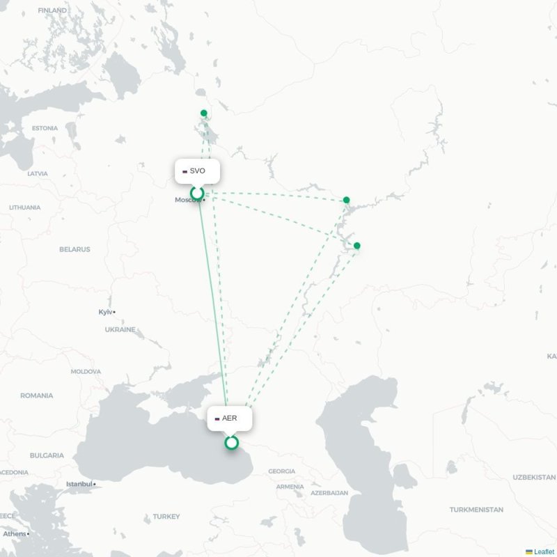 SVO - AER route map