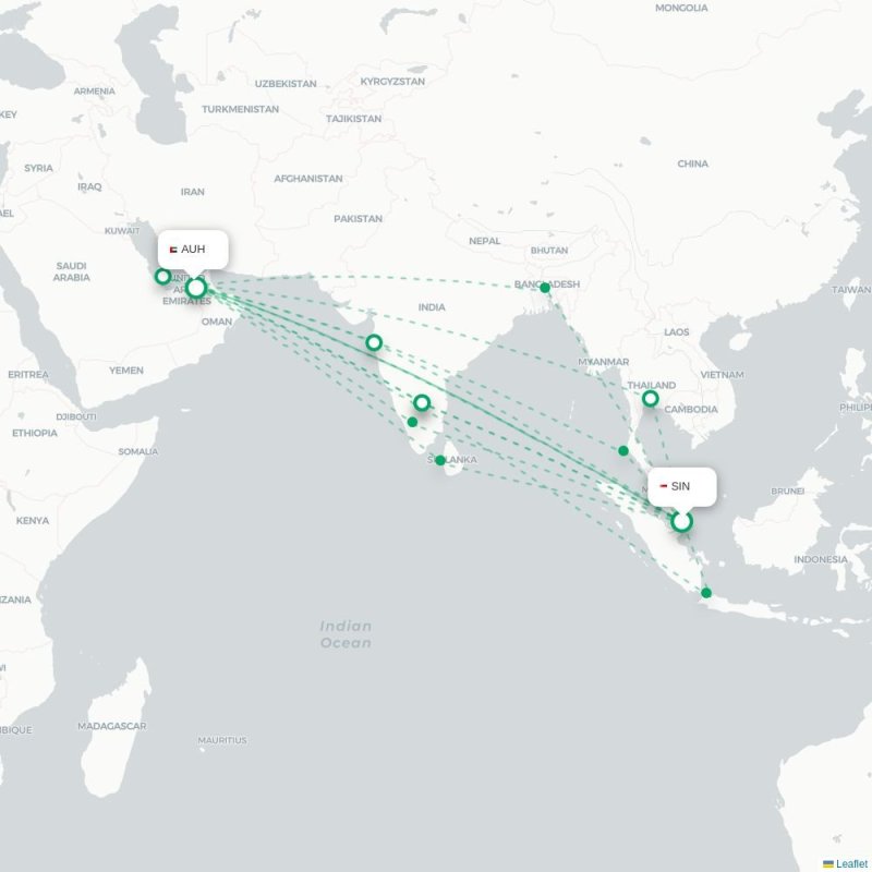 SVO - AUH route map
