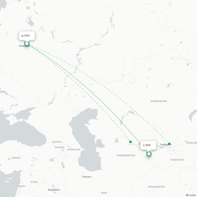 SVO - BHK route map