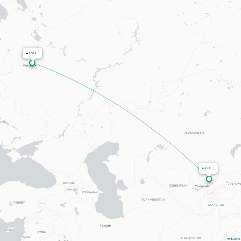 SVO - CIT route map
