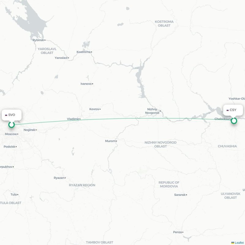 SVO - CSY route map