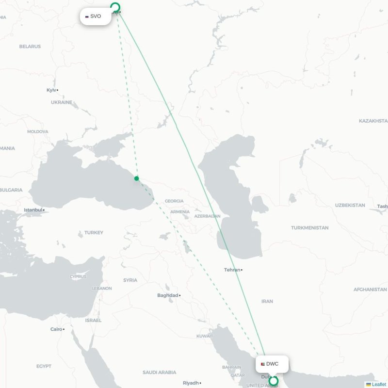 SVO - DWC route map