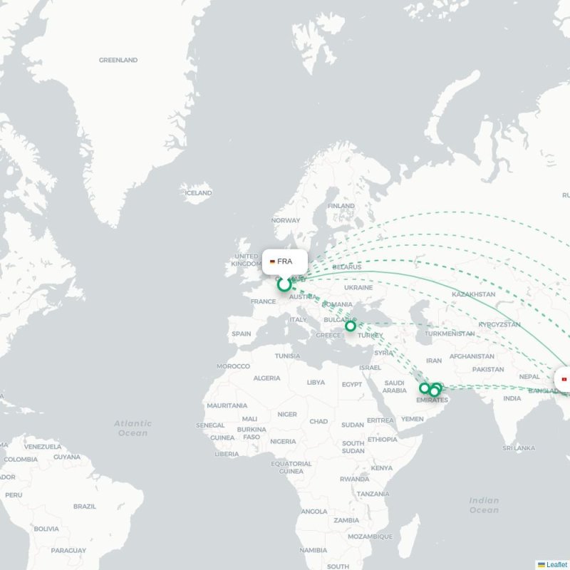 SVO - HAN route map