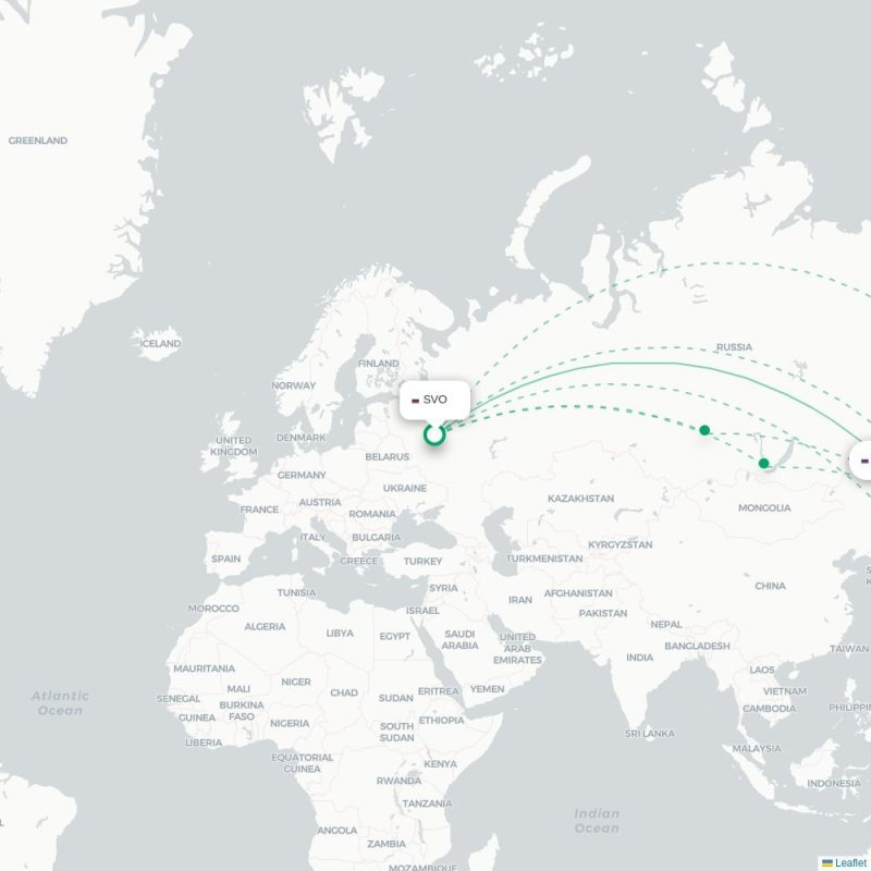 SVO - KHV route map