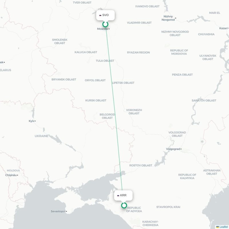 SVO - KRR route map