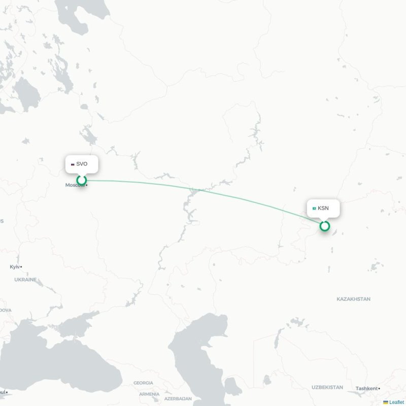 SVO - KSN route map