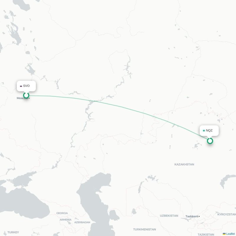 SVO - NQZ route map