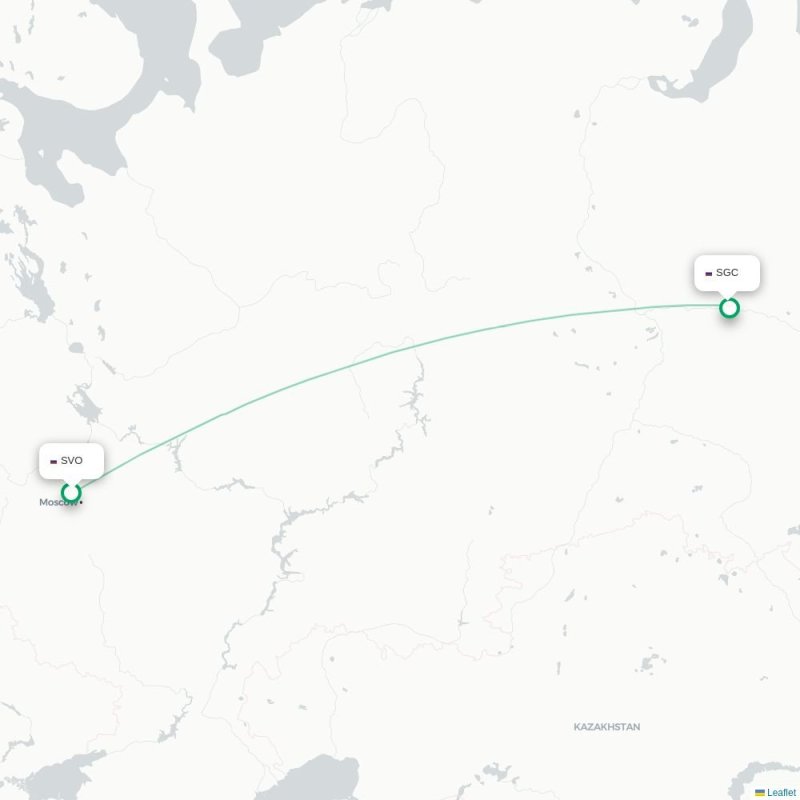 SVO - SGC route map
