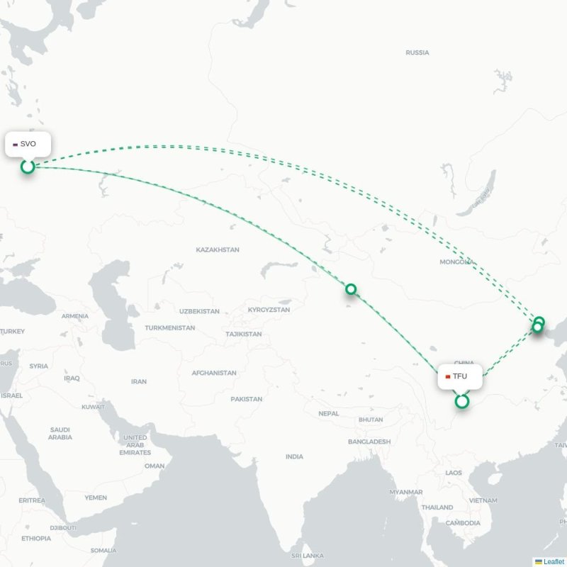 SVO - TFU route map