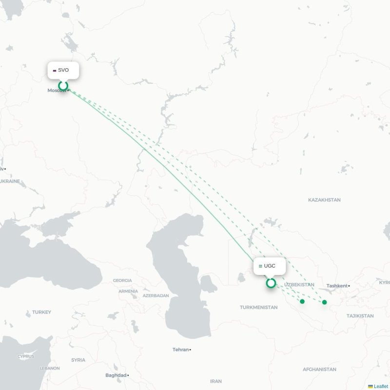 SVO - UGC route map