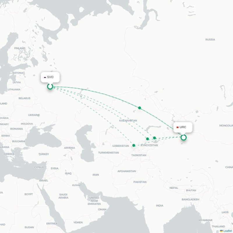 SVO - URC route map
