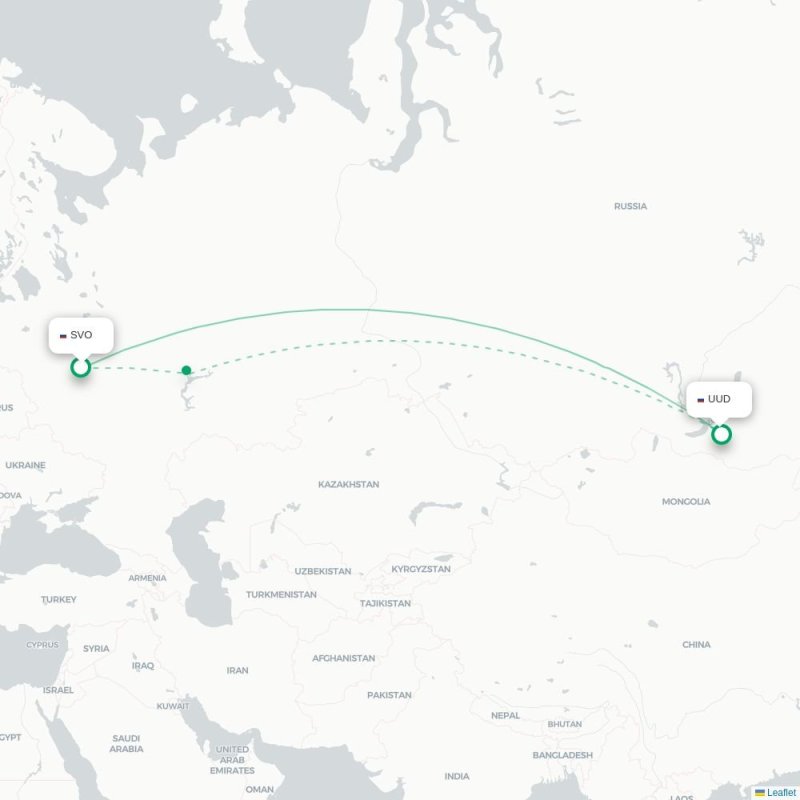 SVO - UUD route map