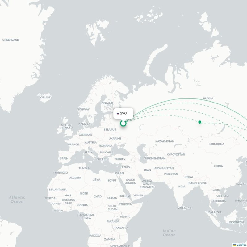 SVO - UUS route map