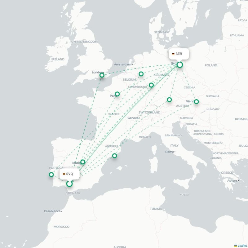 SVQ - BER route map