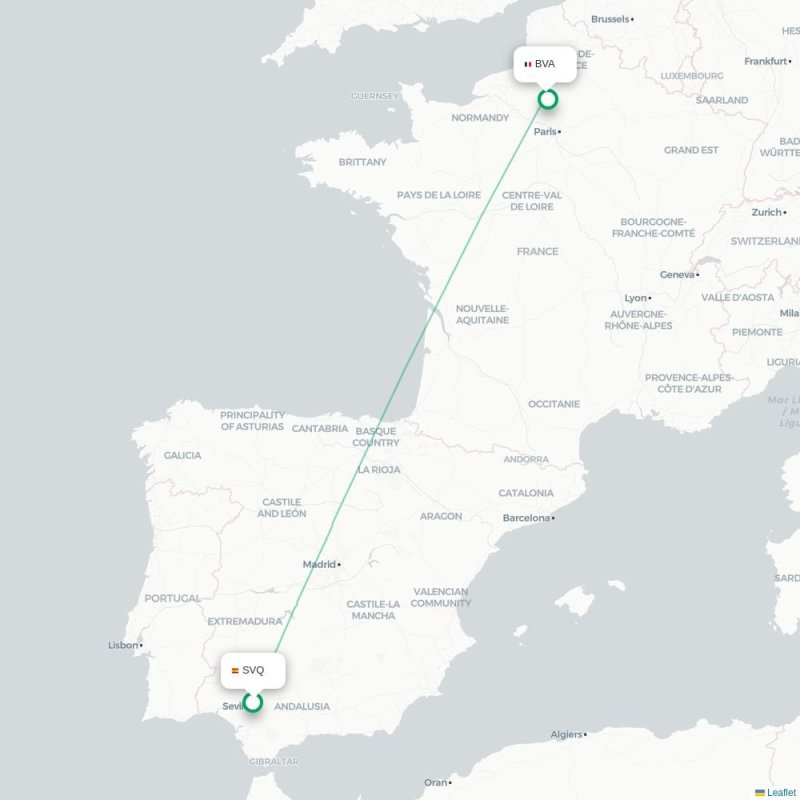 SVQ - BVA route map