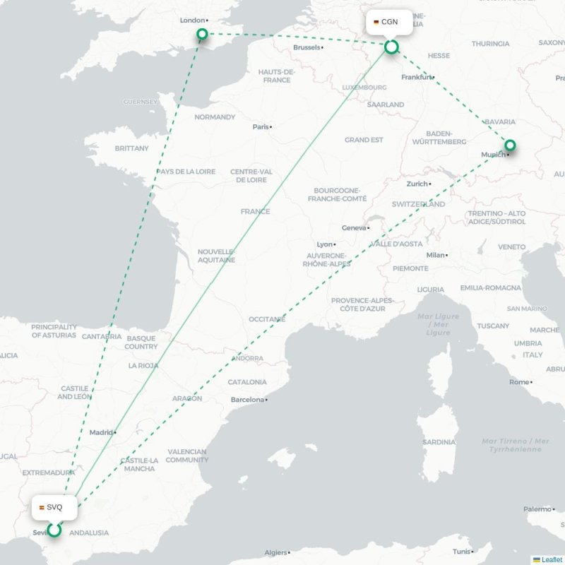 SVQ - CGN route map