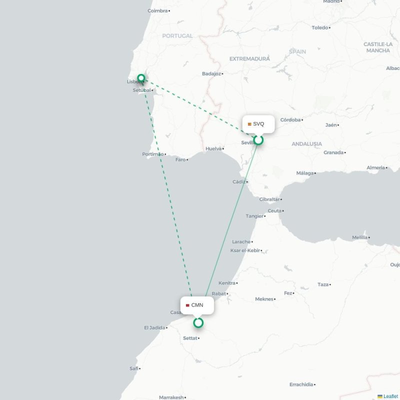 SVQ - CMN route map