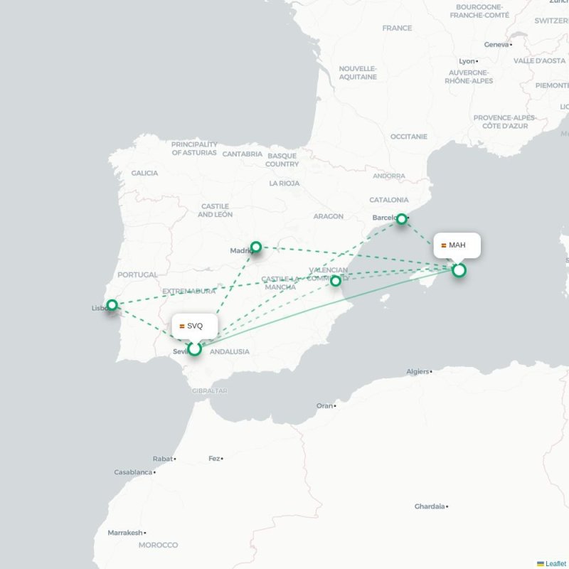 SVQ - MAH route map