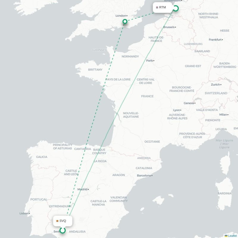 SVQ - RTM route map