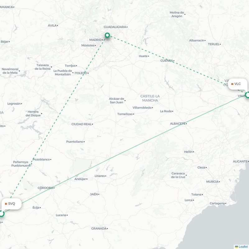 SVQ - VLC route map