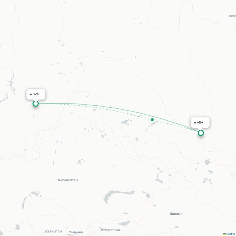 SVX - ABA route map