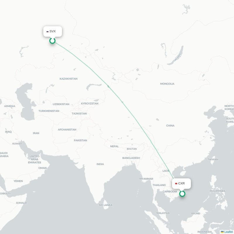 SVX - CXR route map