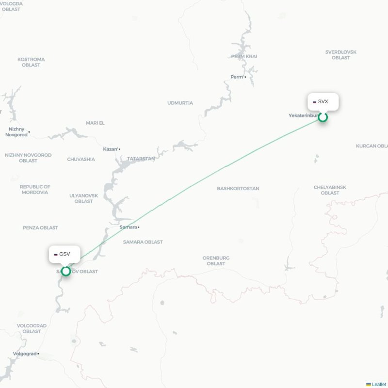 SVX - GSV route map