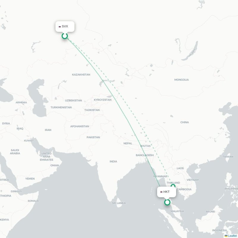 SVX - HKT route map