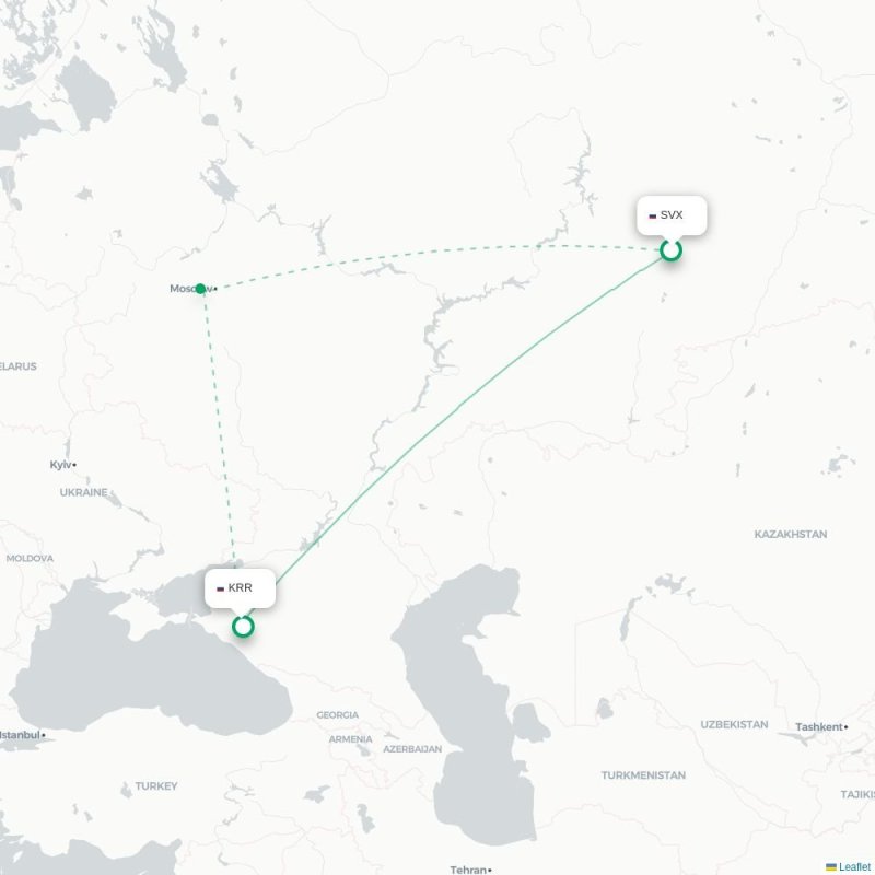 SVX - KRR route map