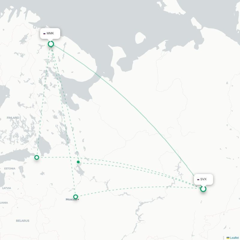 SVX - MMK route map
