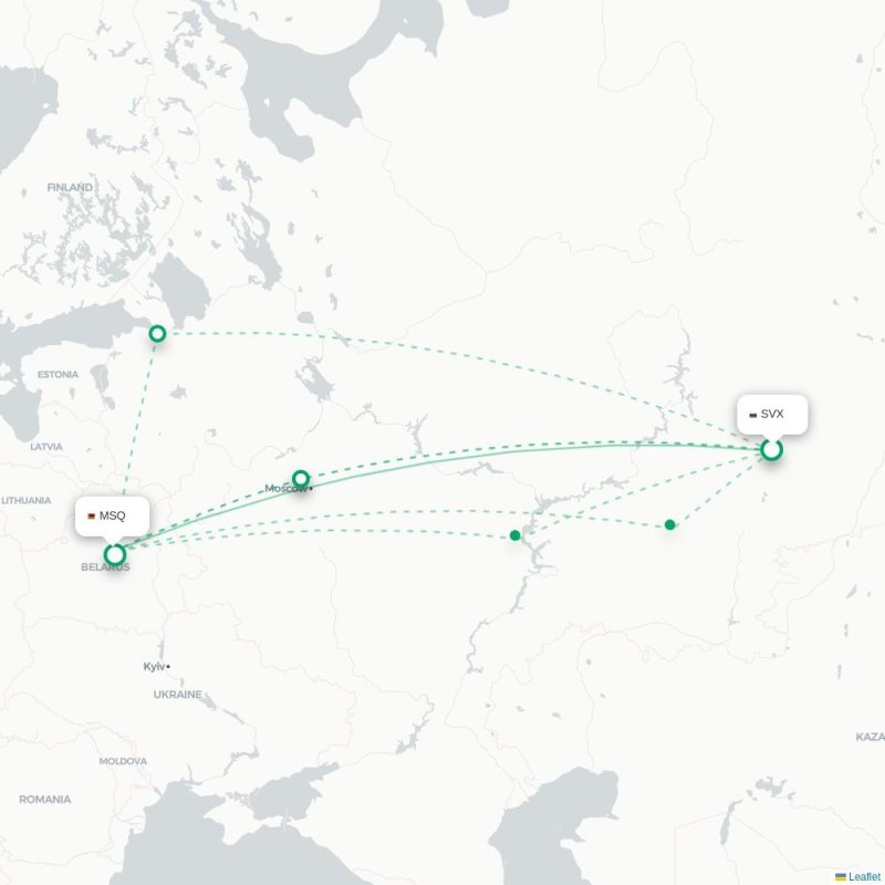 SVX - MSQ route map