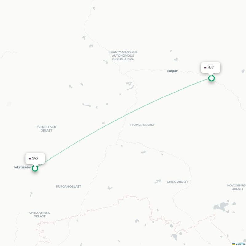 SVX - NJC route map